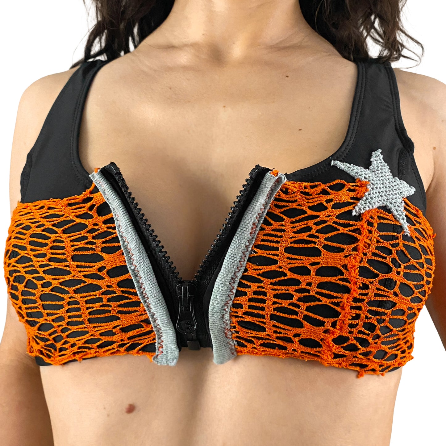 Mesh Zip Bra